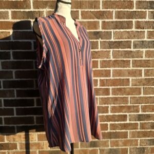 Wishful Park Striped Tunic - Coral and Navy